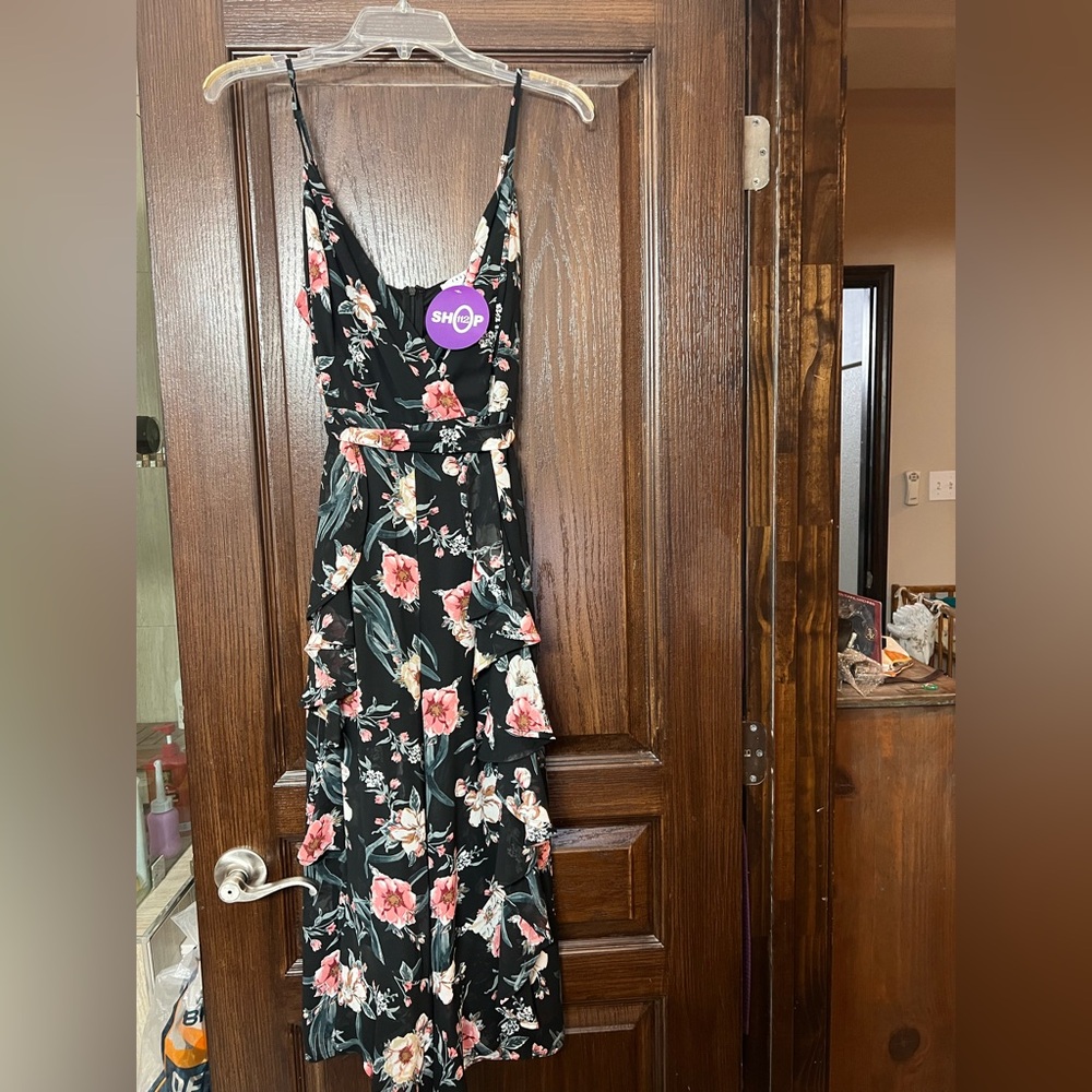 Floral Black Jumpsuit